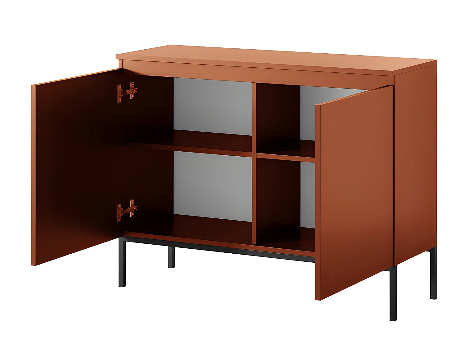 Buffet à deux portes - 100 cm - Rouge brique - Bemmi