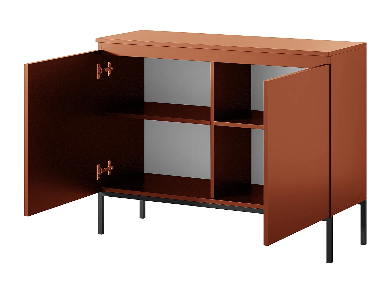Buffet à deux portes - 100 cm - Rouge brique - Bemmi