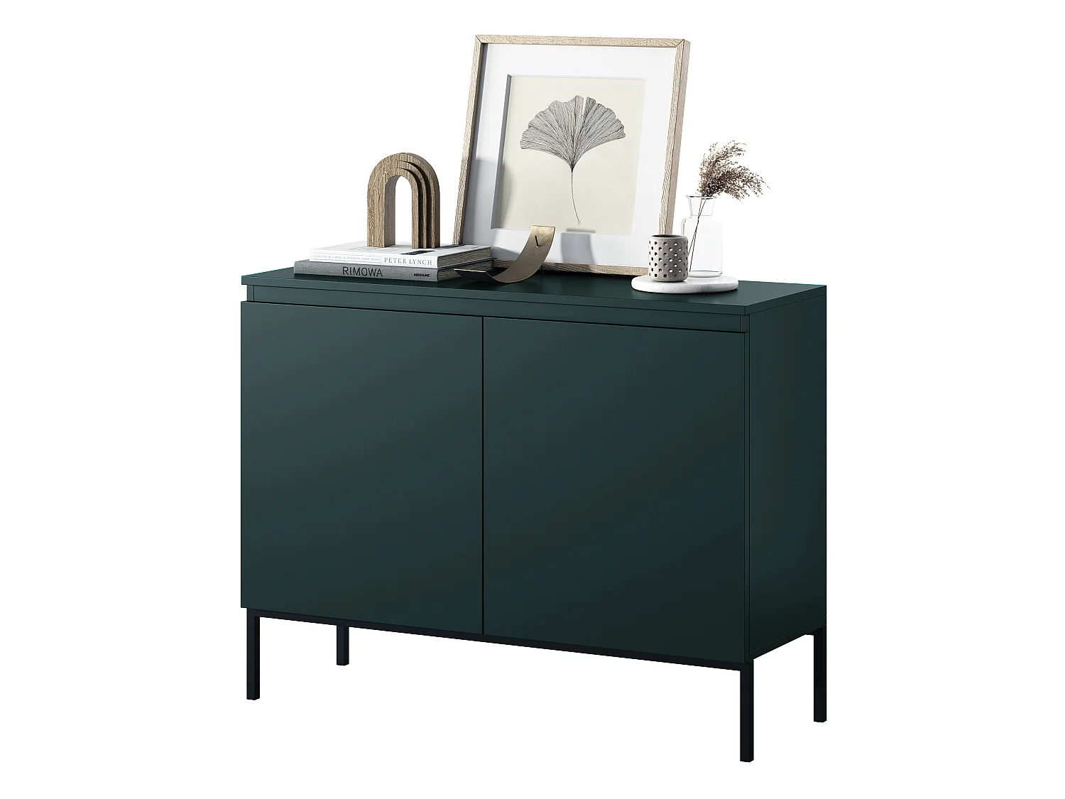 100 cm tweedeurs ladekast - Donkergroen - Bemmi