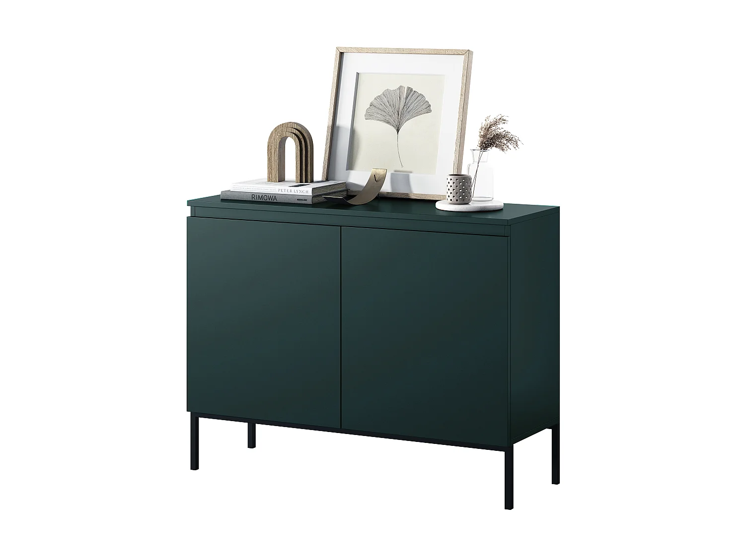 100 cm tweedeurs ladekast - Donkergroen - Bemmi