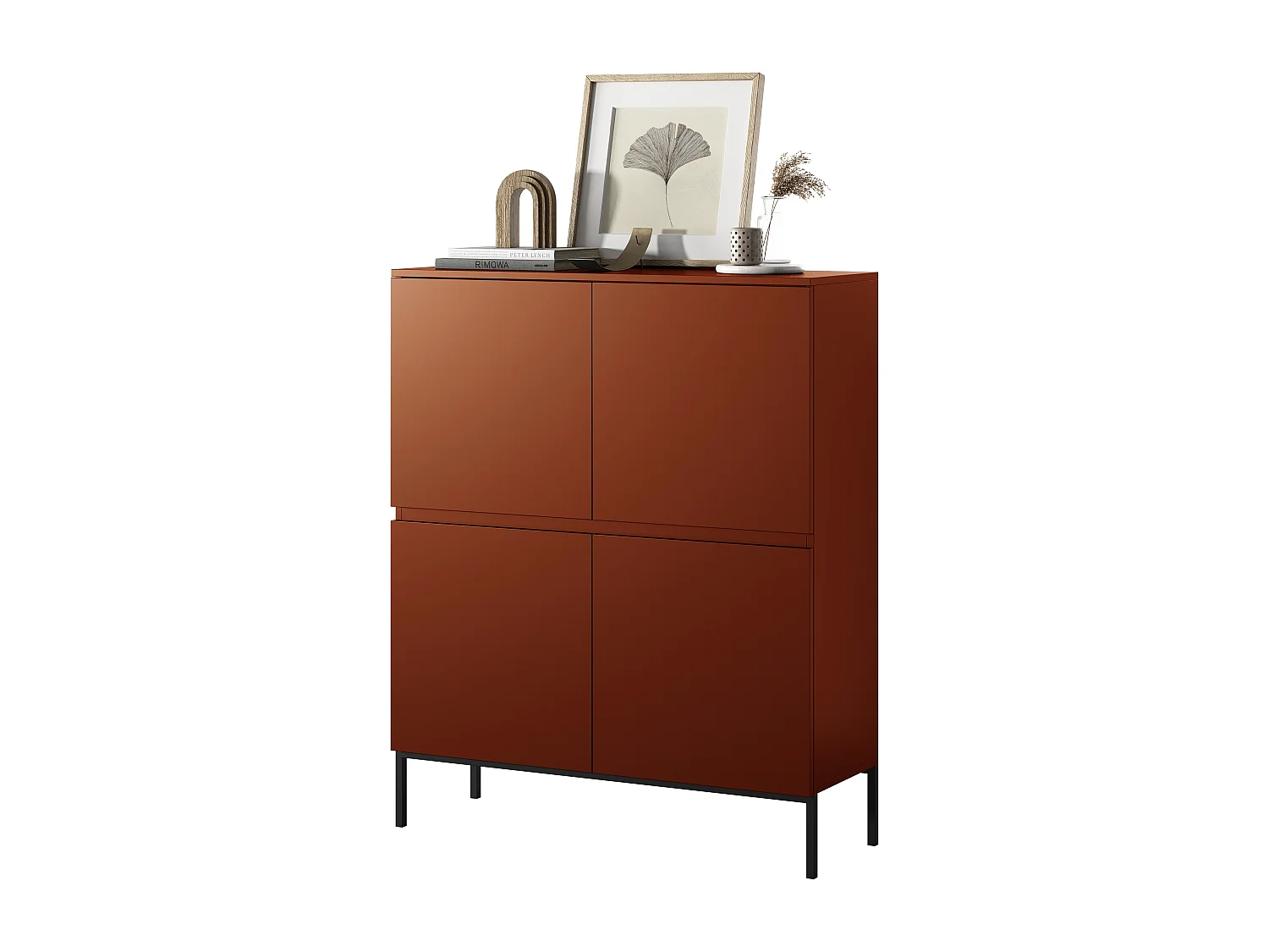 Hoge ladekast - 100 cm - Baksteenrood - Bemmi