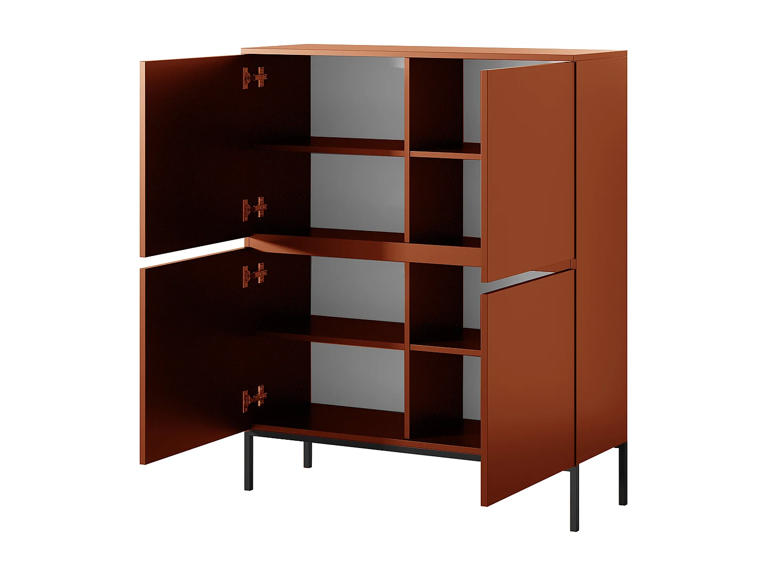 Hoge ladekast - 100 cm - Baksteenrood - Bemmi