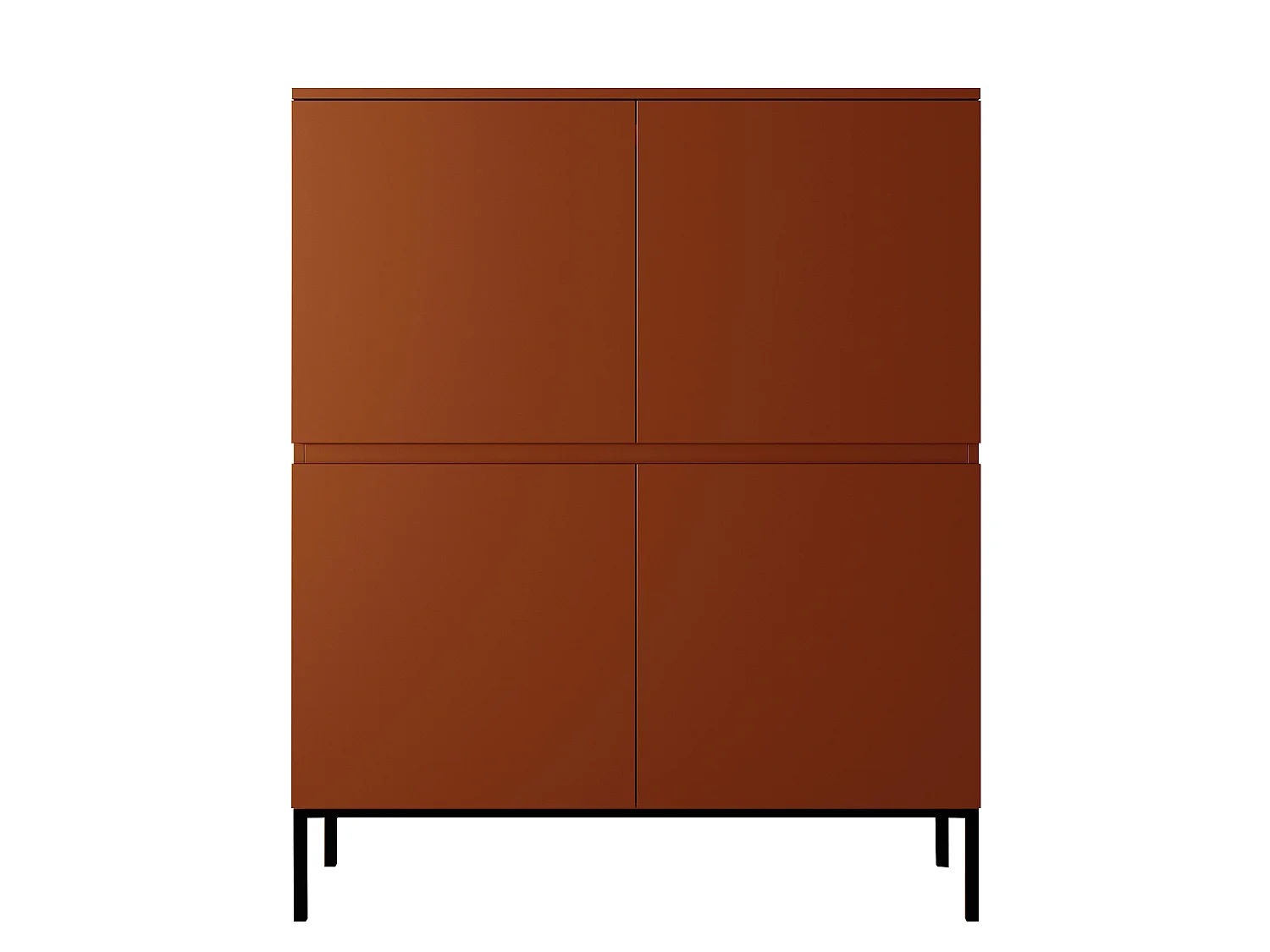 Buffet haut - 100 cm - Rouge brique - Bemmi
