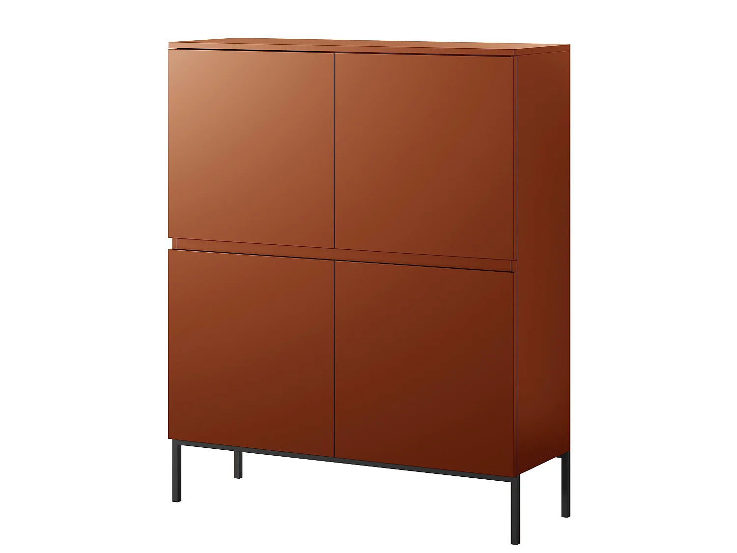 Buffet haut - 100 cm - Rouge brique - Bemmi