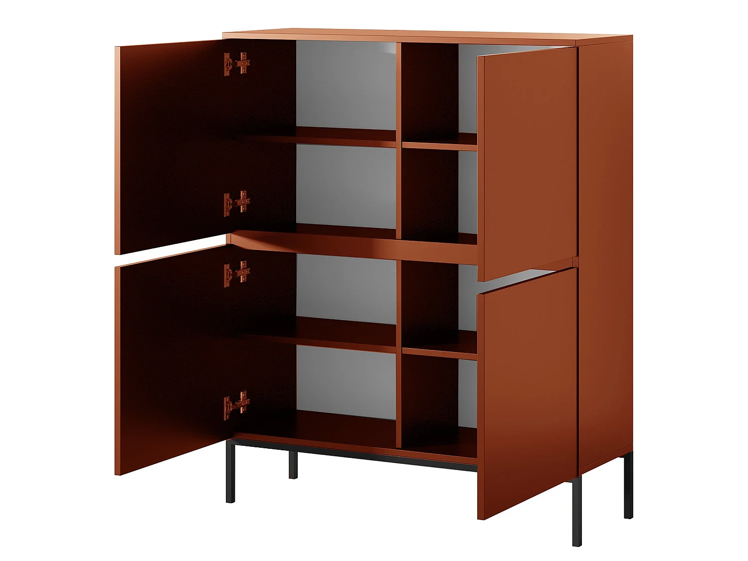 Buffet haut - 100 cm - Rouge brique - Bemmi