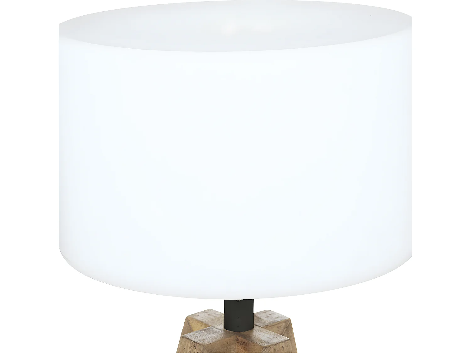Lampe à poser d'extérieur pieds en Bois d'Acacia et abat-jour Blanc H 58 cm