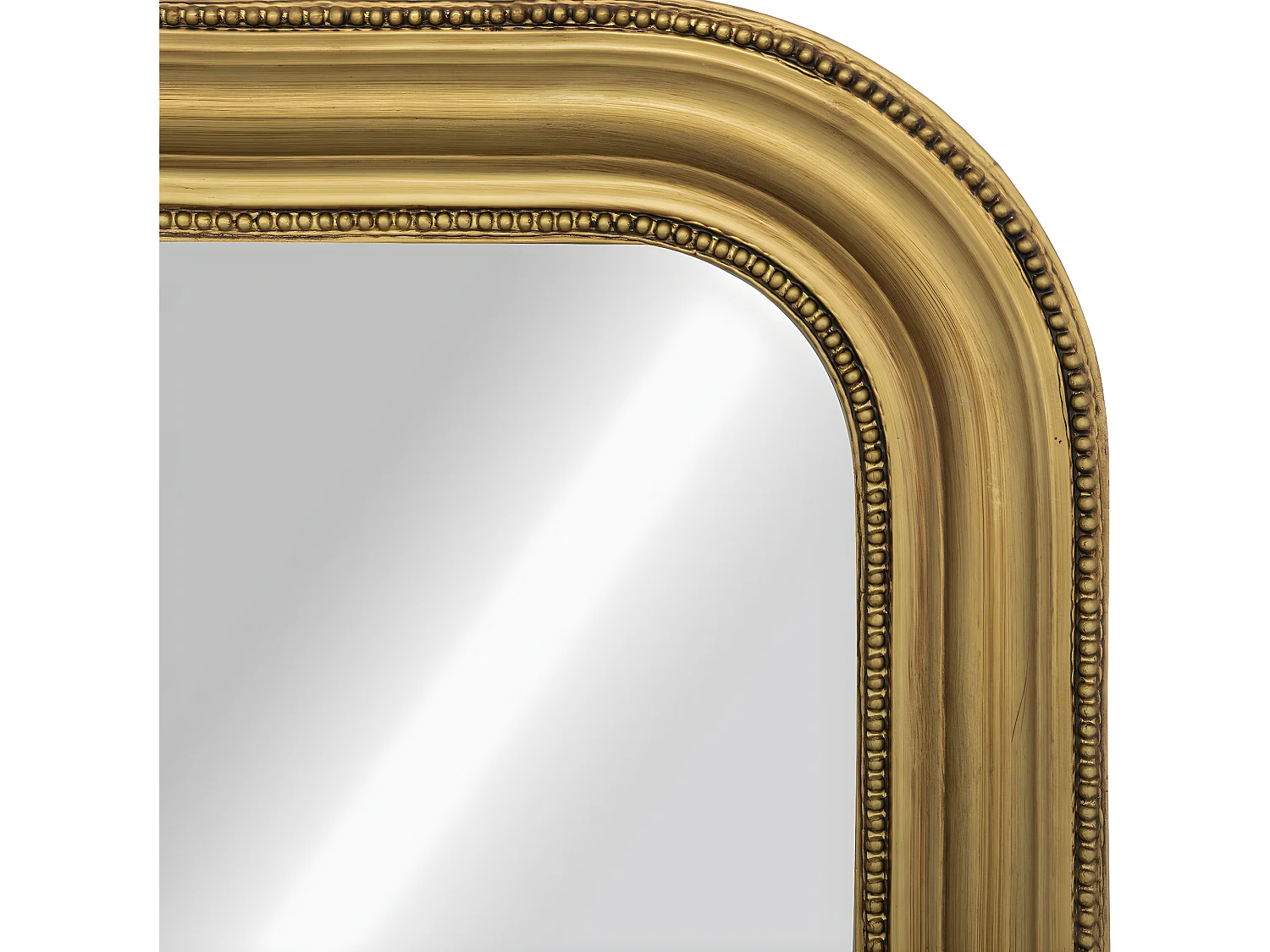 Grand Miroir mural en Bois doré et Verre 74  x 104 cm