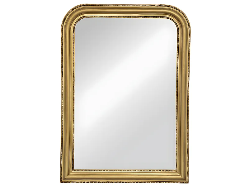 Grand Miroir mural en Bois doré et Verre 74  x 104 cm