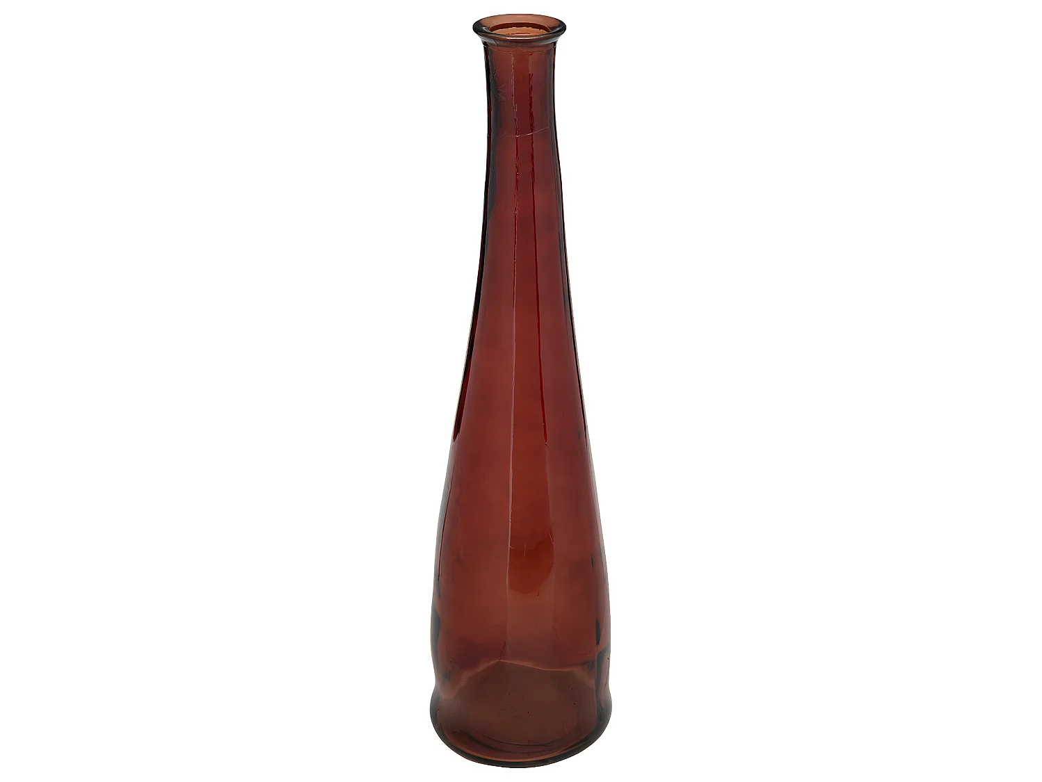 Vase long en Verre recyclé Rouge Ambre D. 18 x H. 80 cm