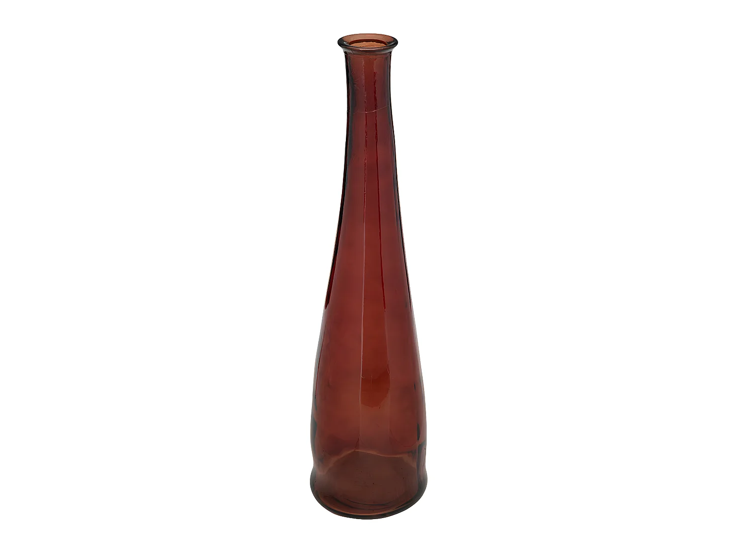 Vase long en Verre recyclé Rouge Ambre D. 18 x H. 80 cm
