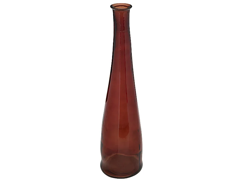 Vase long en Verre recyclé Rouge Ambre D. 18 x H. 80 cm