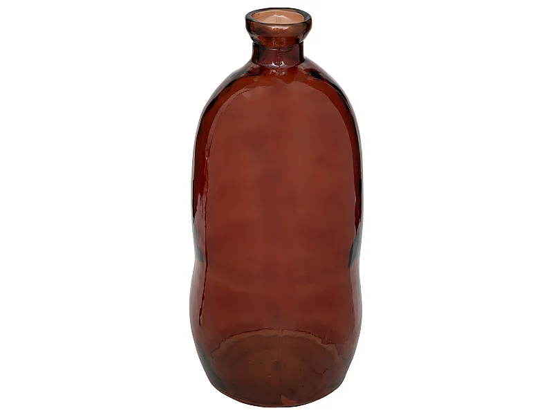 Vase bouteille en Verre  recyclé Rouge Ambre D 34 x H 73 cm