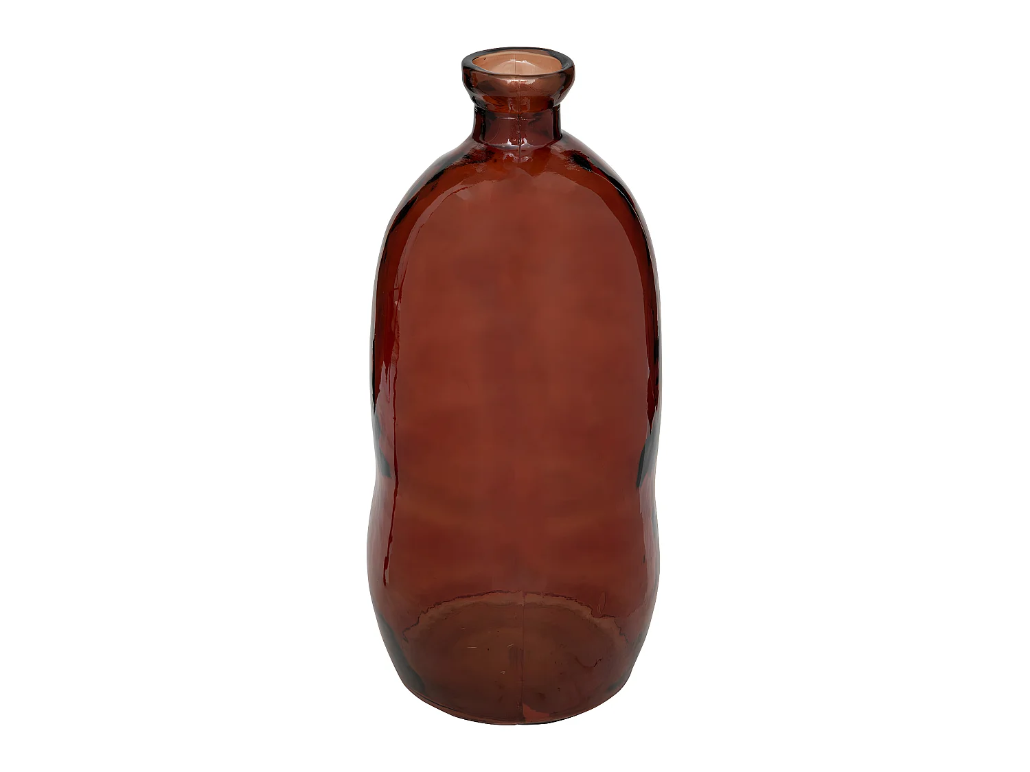 Vase bouteille en Verre  recyclé Rouge Ambre D 34 x H 73 cm
