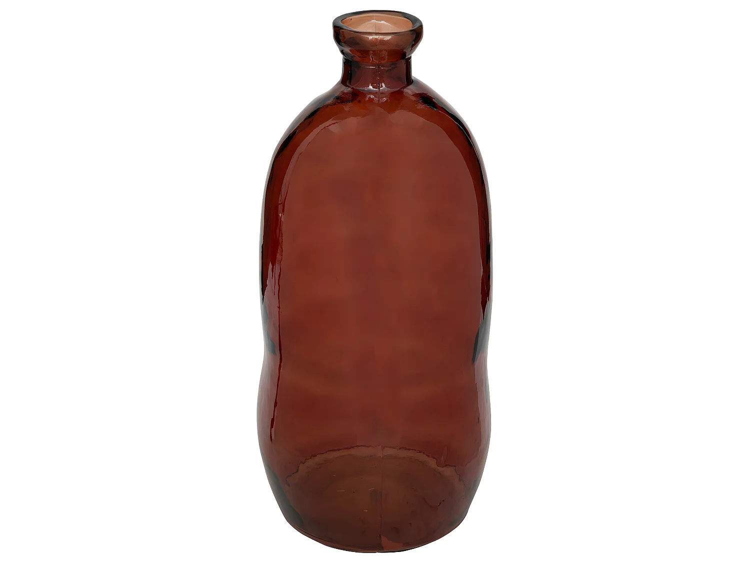 Vase bouteille en Verre  recyclé Rouge Ambre D 34 x H 73 cm