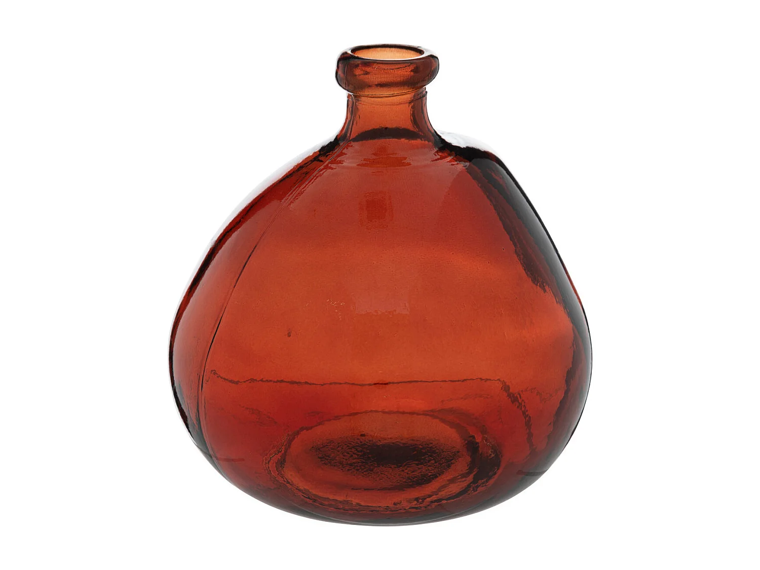 Vase rond en verre recyclé Rouge Ambre D 20 x H 23 cm