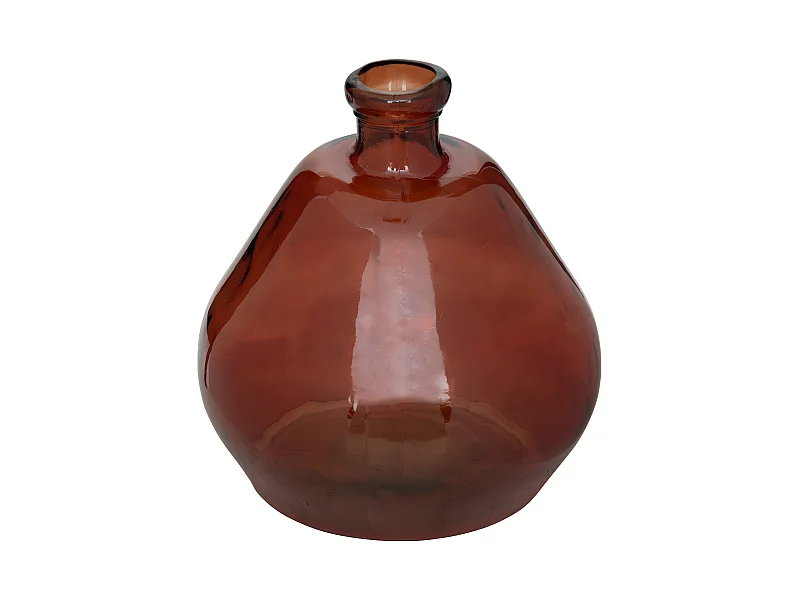 Vase rond en verre recyclé Rouge Ambre D. 45 x H. 50 cm