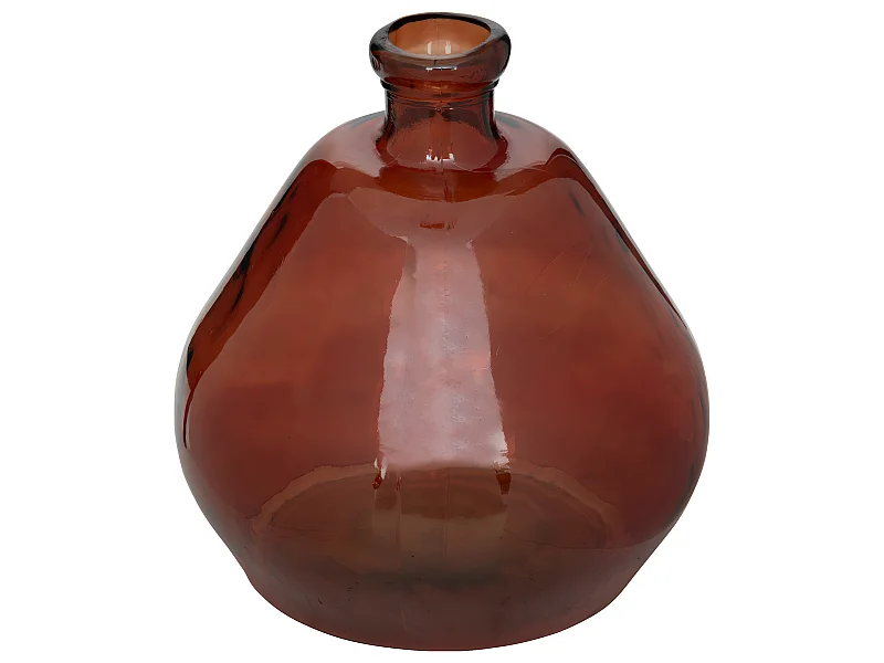 Vase rond en verre recyclé Rouge Ambre D. 45 x H. 50 cm
