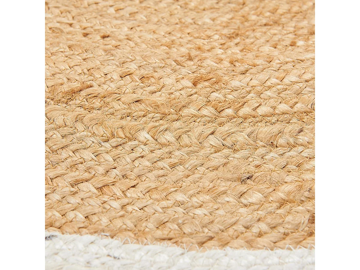 Tapis rond Ø200cm fait main en jute motif uni pour grand salon SUNNY L