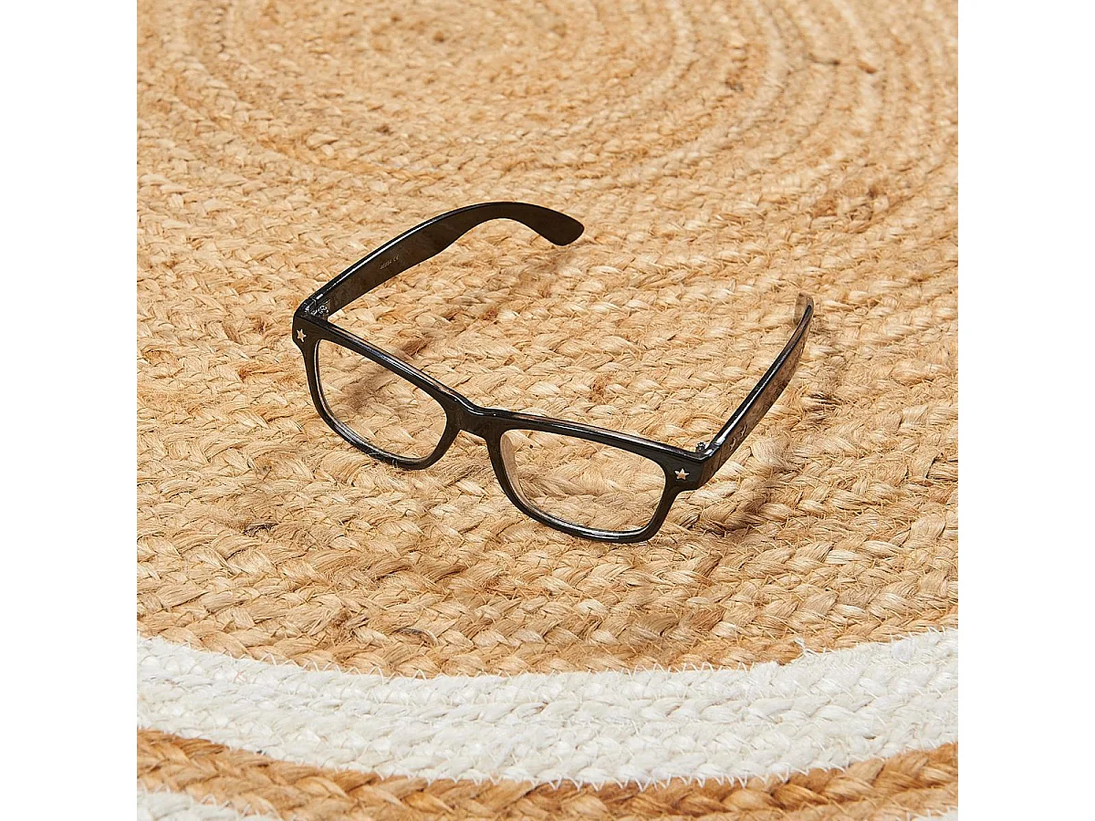 Tappeto rotondo Ø200cm realizzato a mano in juta a tinta unita per ampio soggiorno SUNNY L