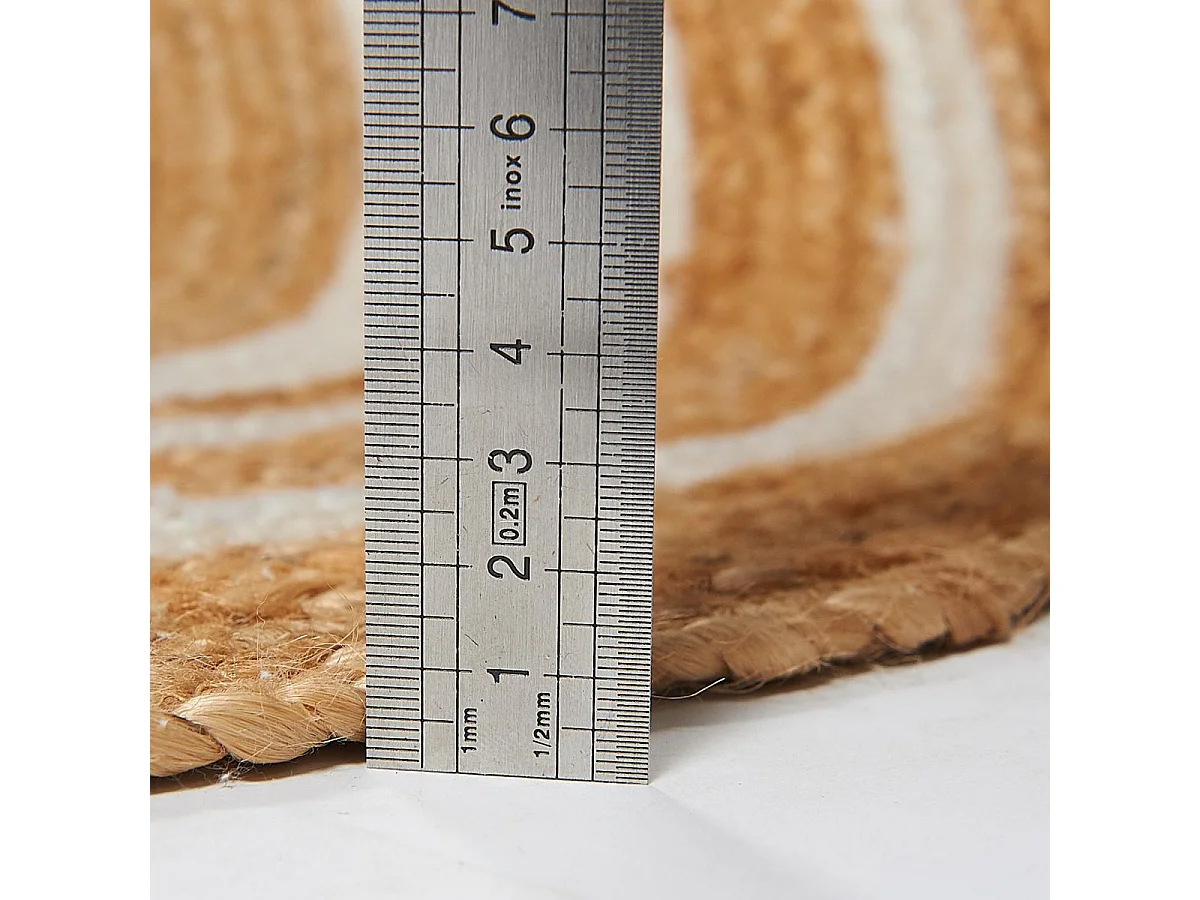 Tappeto rotondo Ø200cm realizzato a mano in juta a tinta unita per ampio soggiorno SUNNY L