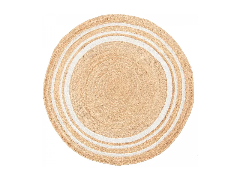 Tapis rond Ø200cm fait main en jute motif uni pour grand salon SUNNY L