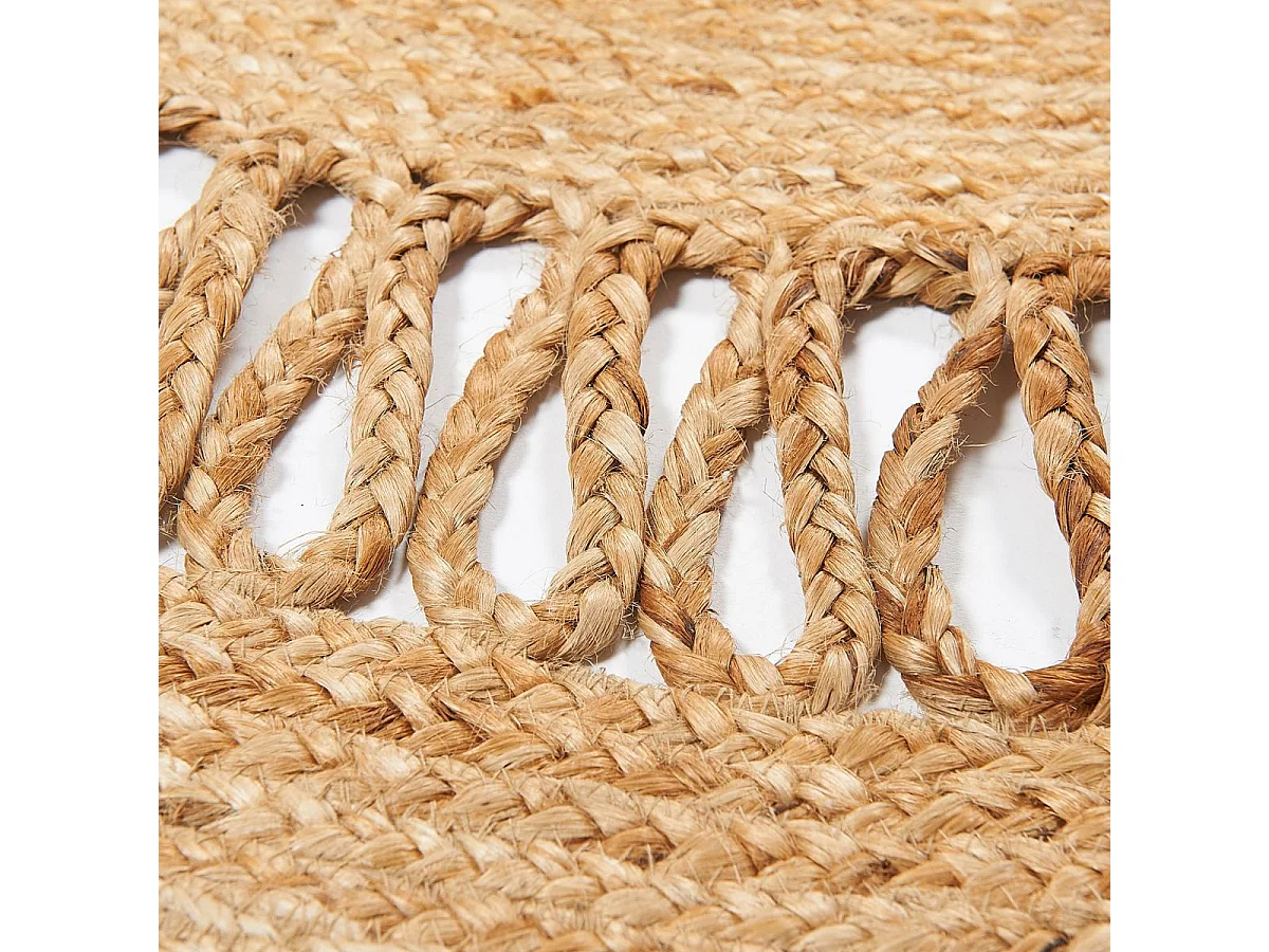 Tapis jute 160x230 ovale fait main beige JUTOVAL