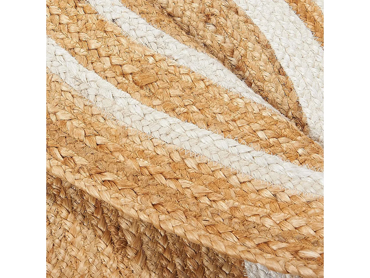 Tapis rond Ø80cm fait main en jute motif uni pour entrée SUNNY L