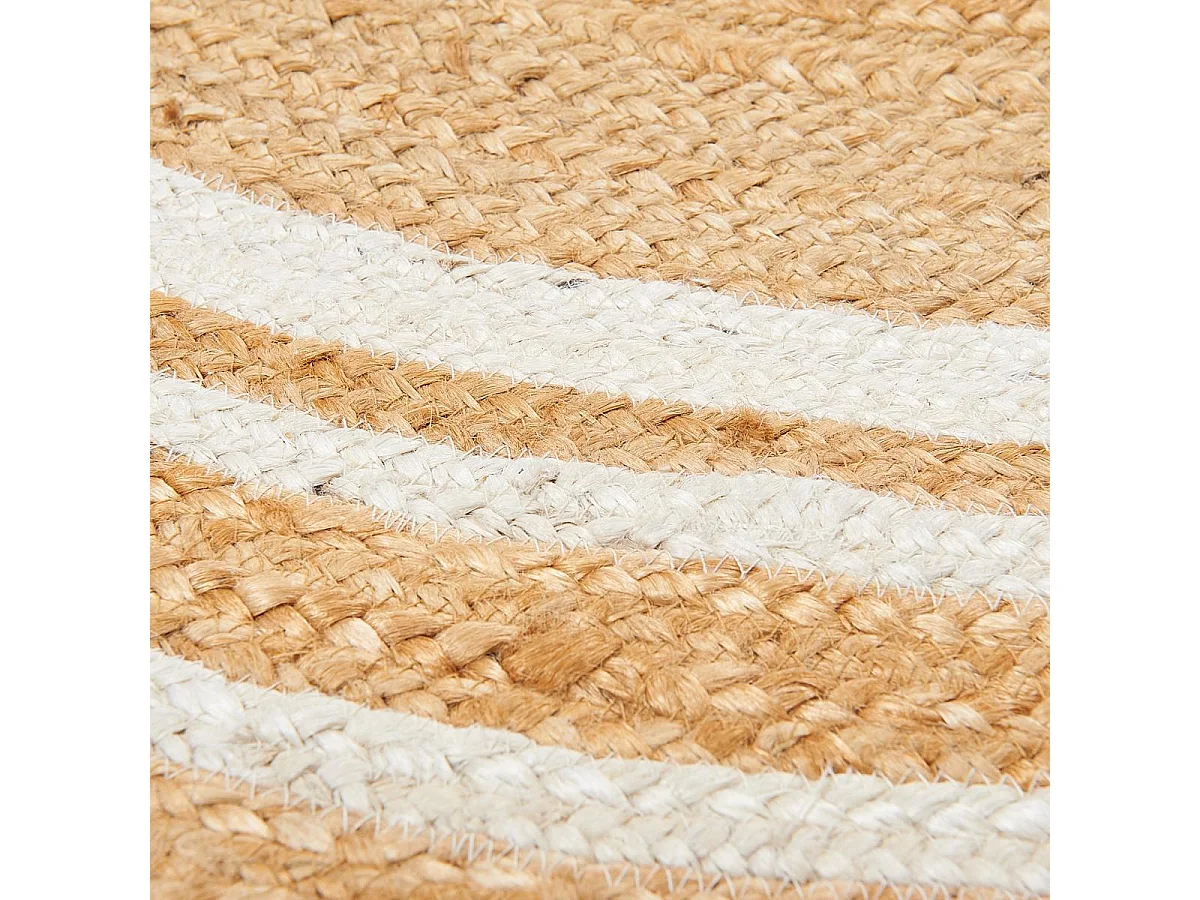 Tapis rond Ø120cm fait main en jute motif uni pour chambre SUNNY L