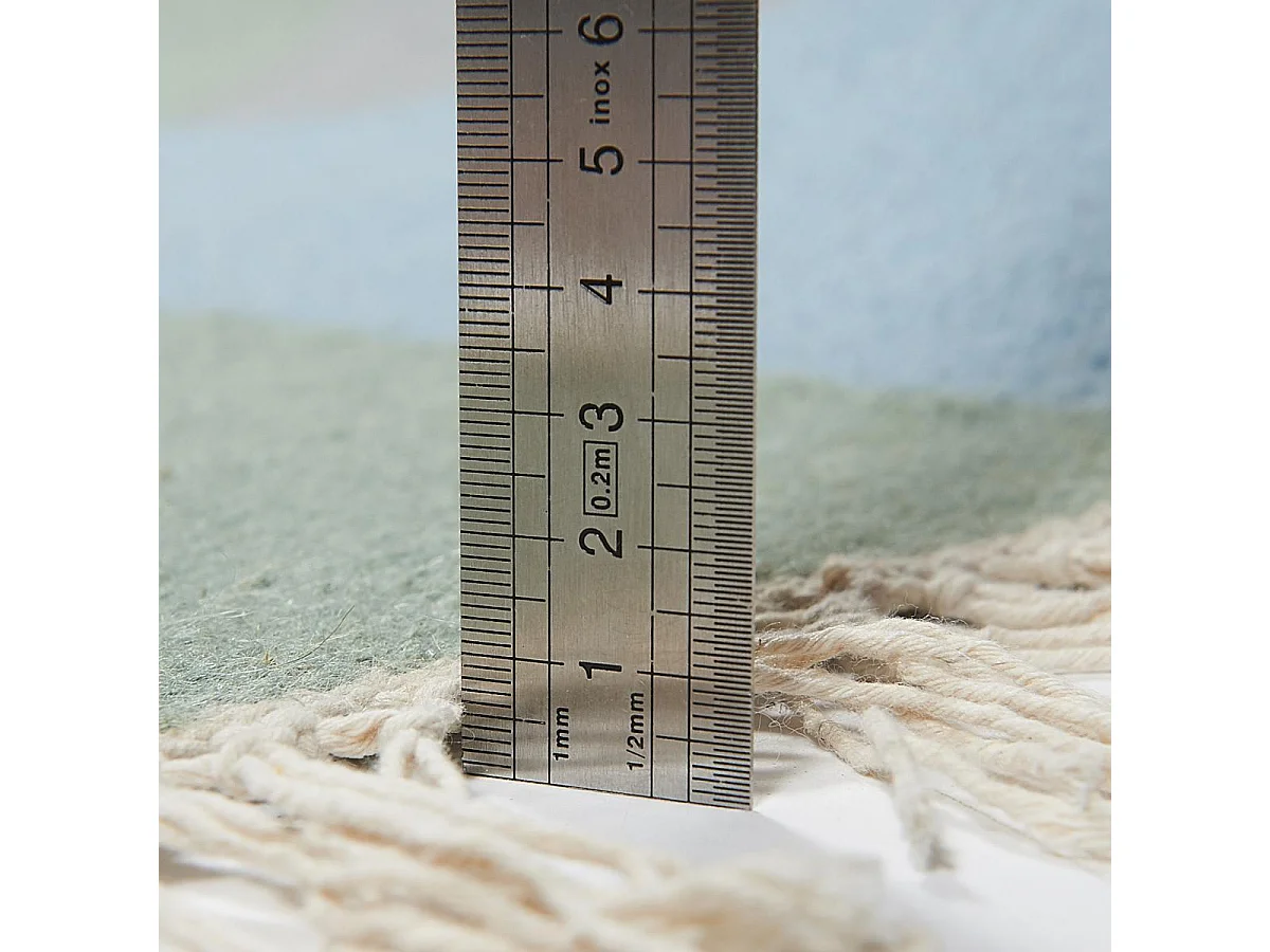 Tapis kilim 120x170 rectangle fait main en laine jaune et vert