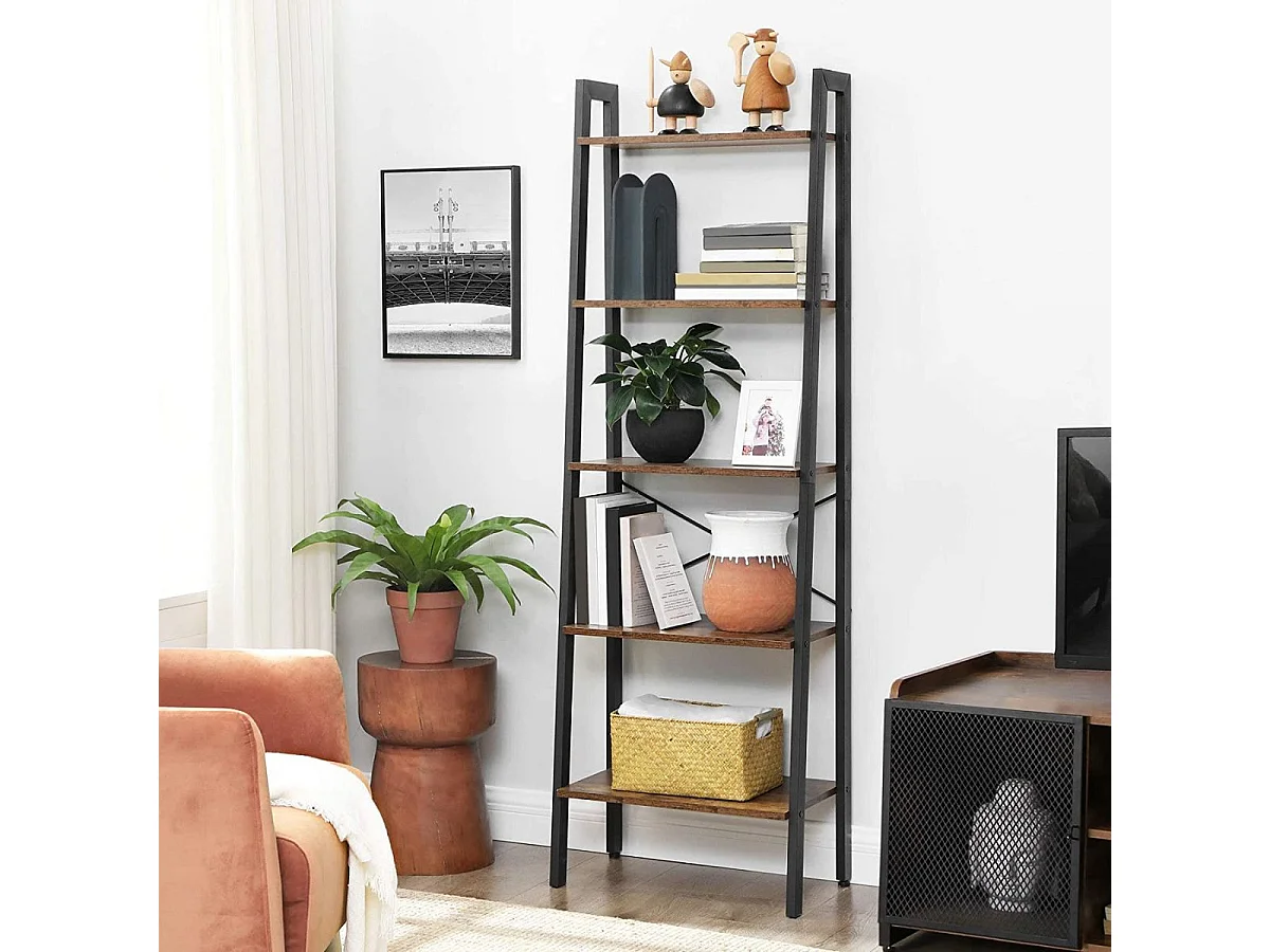 Scaffale 5 Livelli Stile Industriale - H172 cm