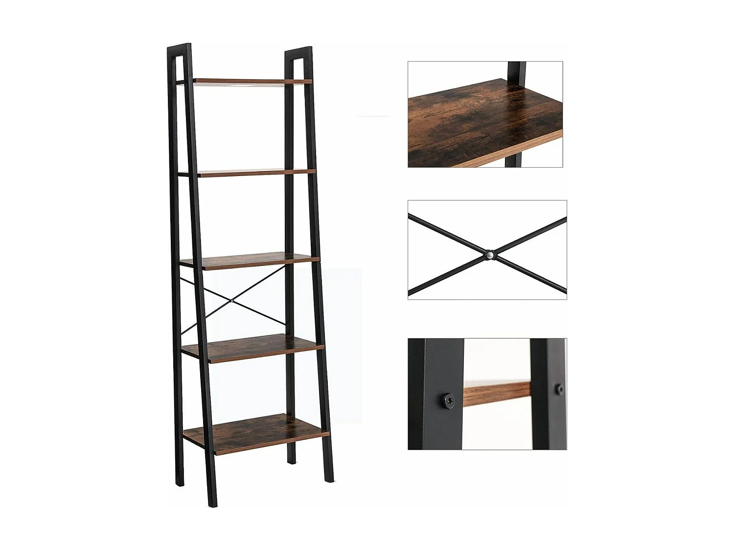 Etagère 5 Niveaux Style Industriel - H172 cm