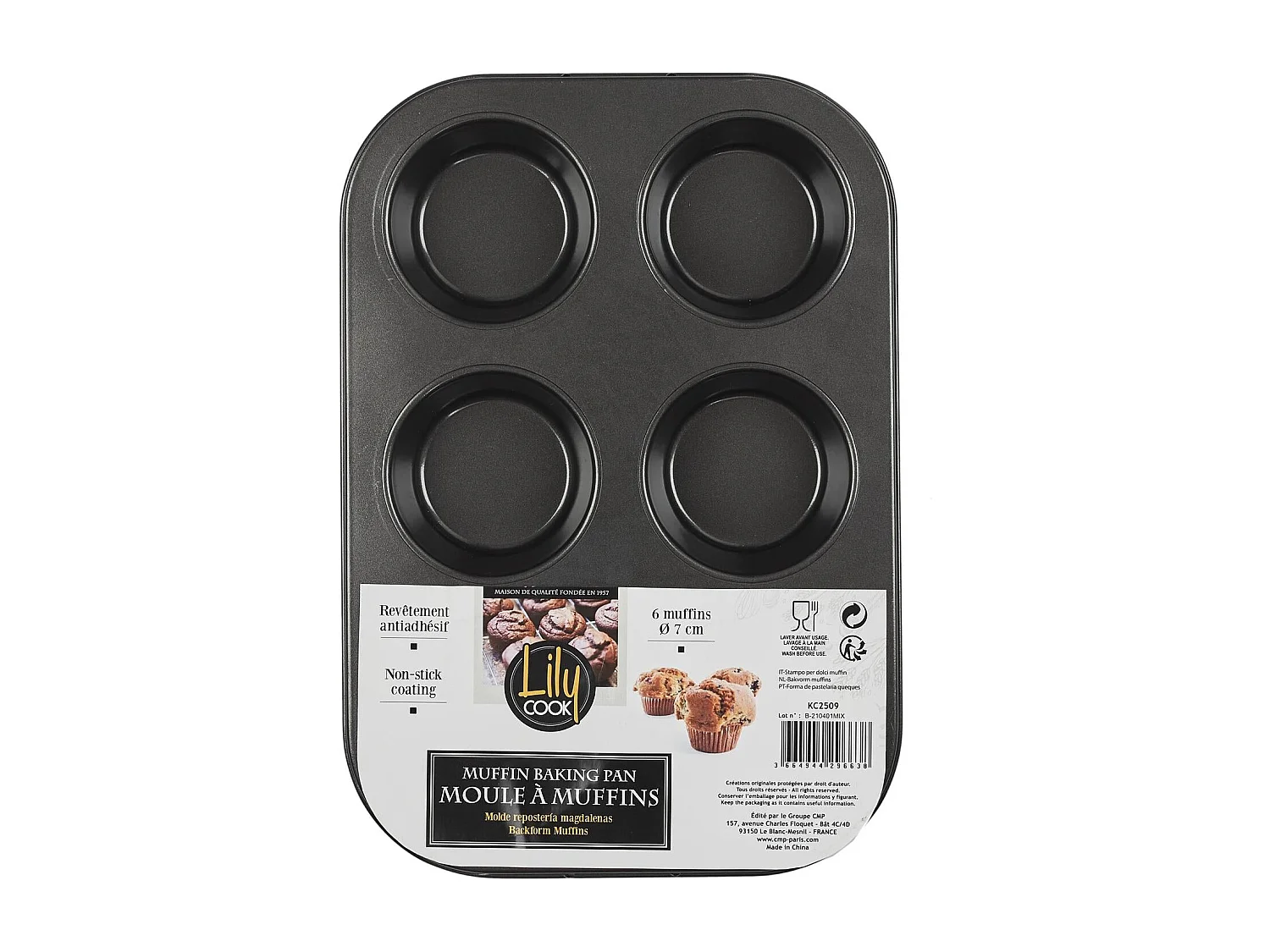 Moule 6 Muffins "Carbon Steel" 27cm Gris