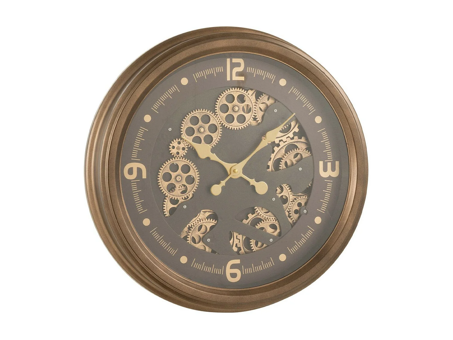 Horloge Murale Rétro "Mécanisme" 52cm Marron