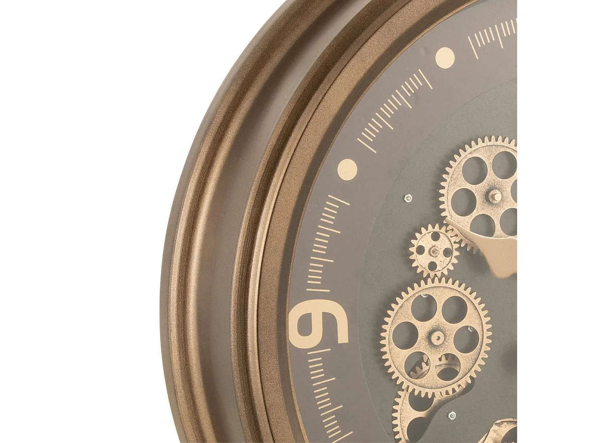 Horloge Murale Rétro "Mécanisme" 52cm Marron