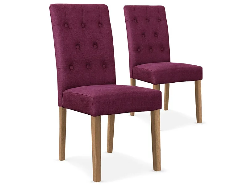 Lot de 2 Chaises Design Tissu "Legacy" 99cm Violet