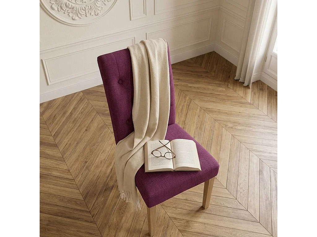 Lot de 2 Chaises Design Tissu "Legacy" 99cm Violet