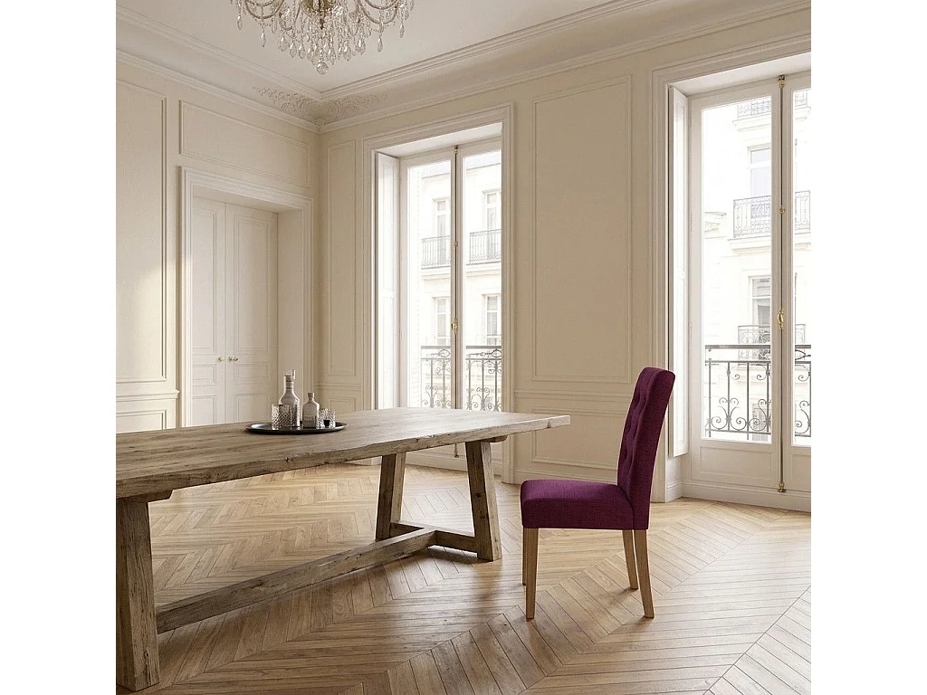 Lot de 2 Chaises Design Tissu "Legacy" 99cm Violet