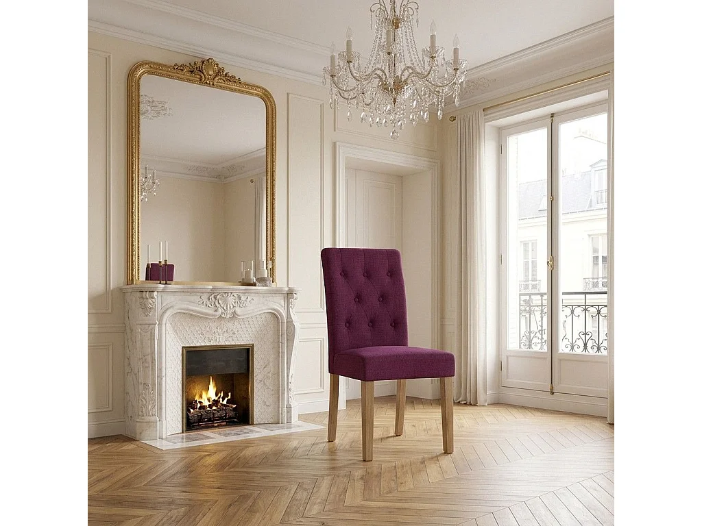 Lot de 2 Chaises Design Tissu "Legacy" 99cm Violet