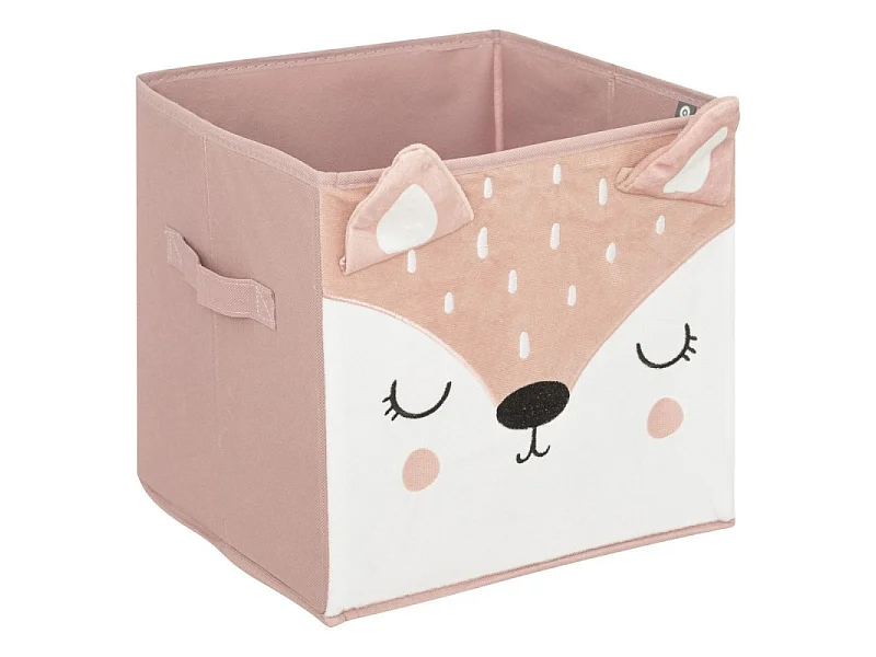 Boîte de Rangement Enfant "Biche" 29x29cm Rose