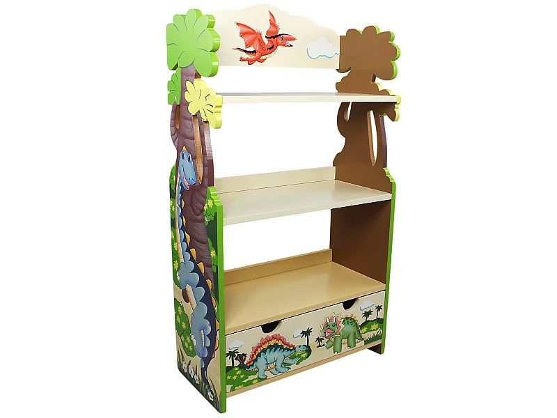 Teamson Kids Houten Boekenkast Voor Kinder - Kinderslaapkamer Accessoires - Dinosaurus Ontwerp