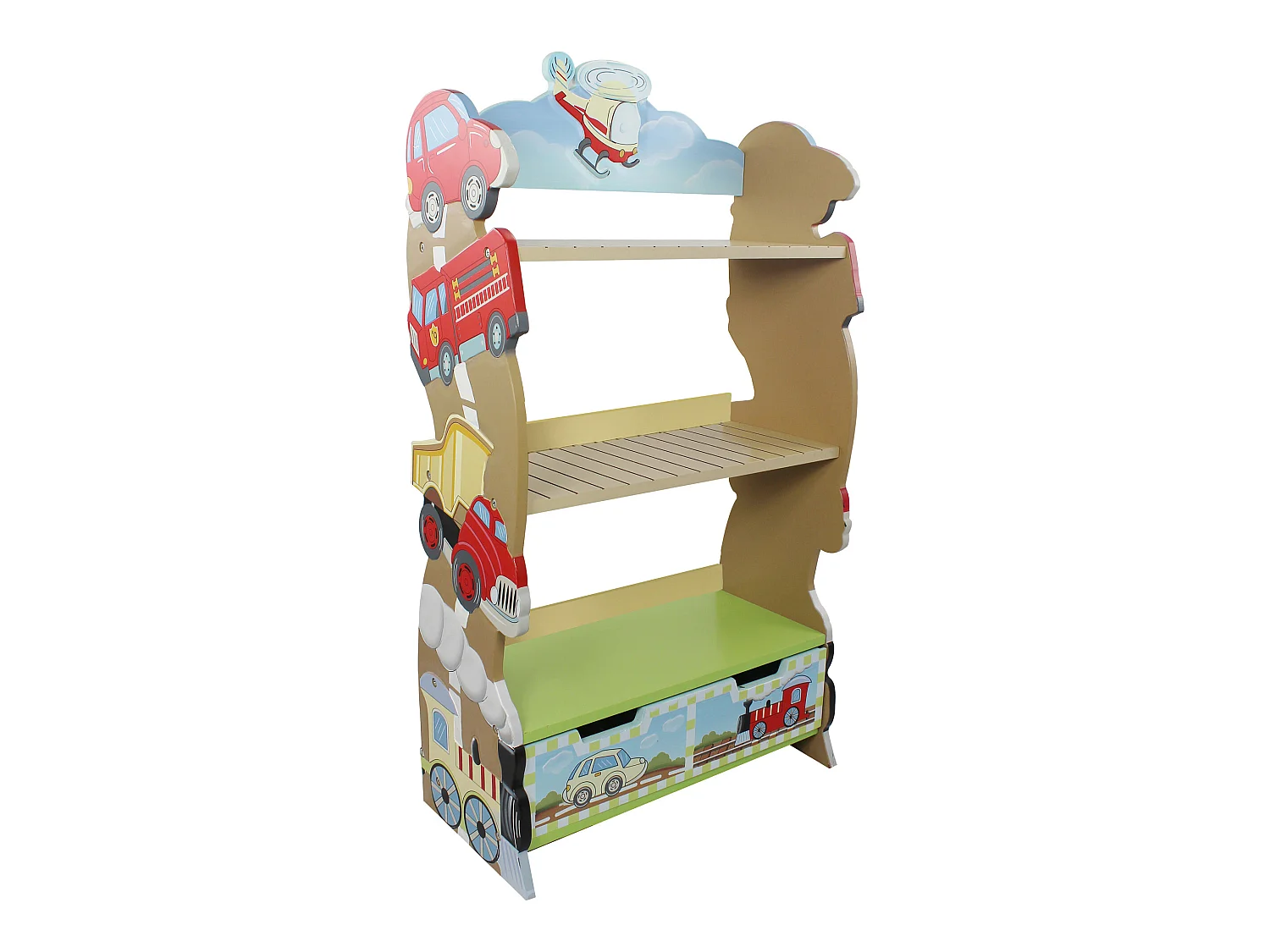 Fantasy Fields Kinderbücherregal Transportation Holz-Bücherregal W-10040A