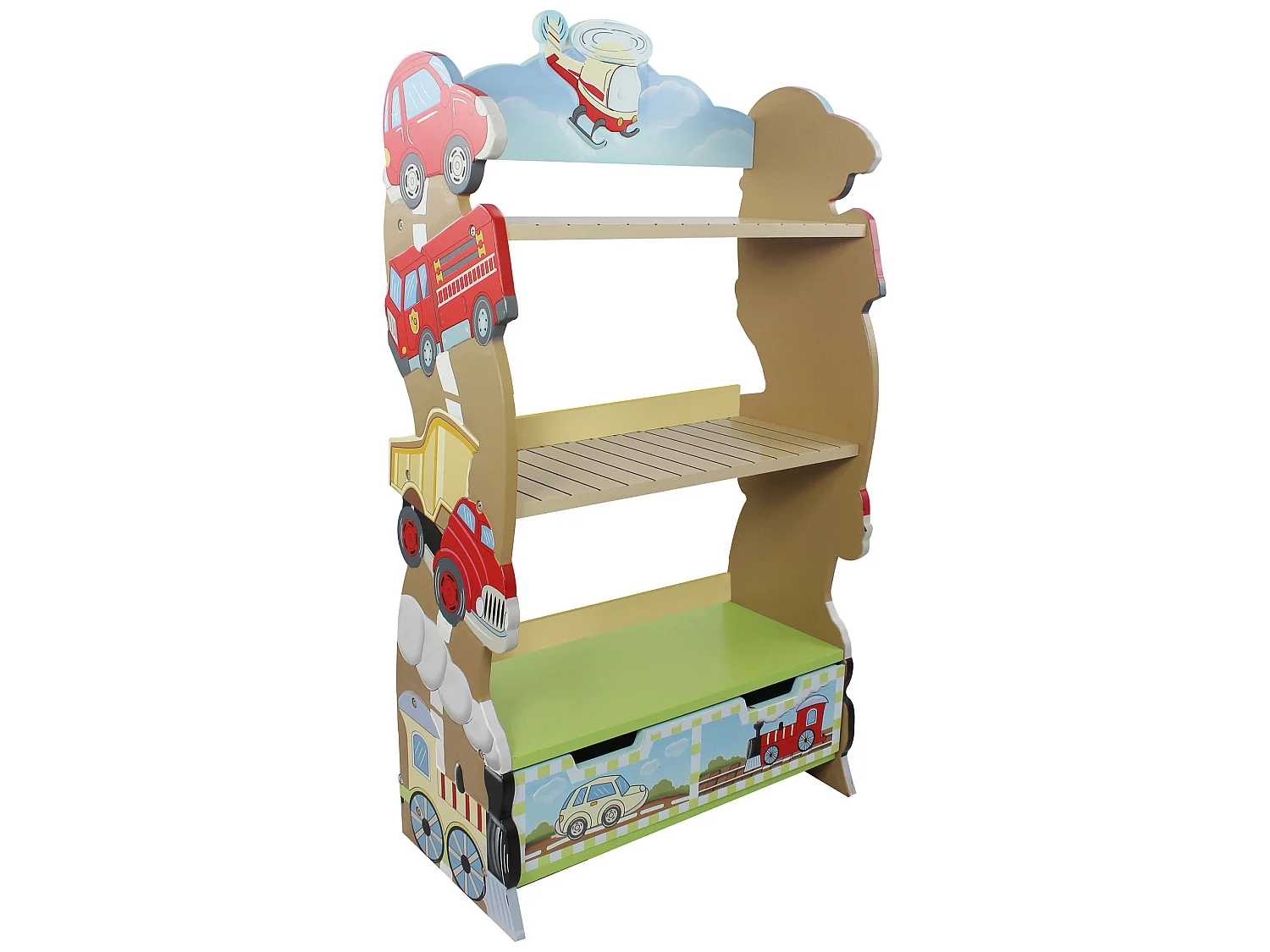 Fantasy Fields Kinderbücherregal Transportation Holz-Bücherregal W-10040A