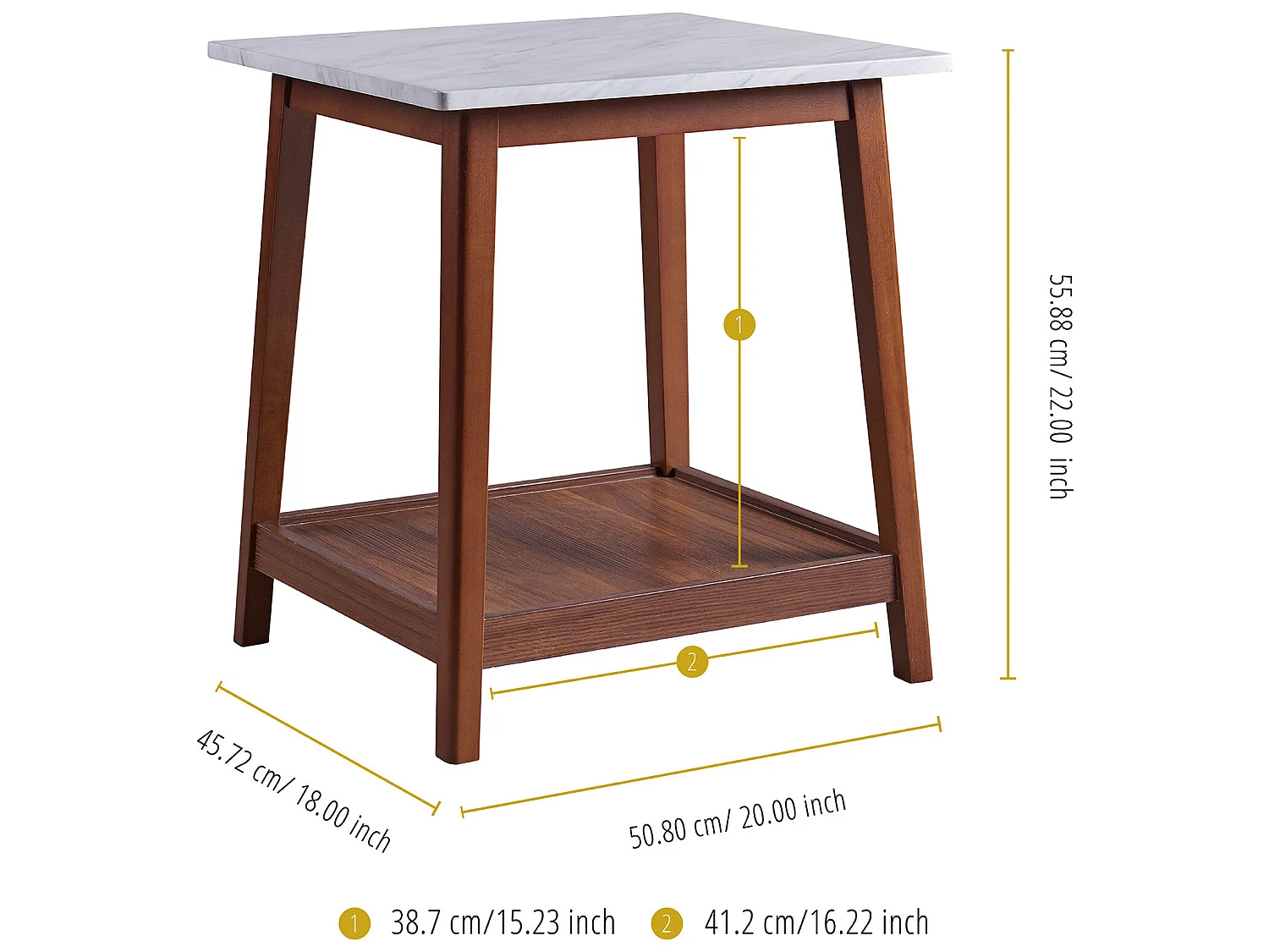 Table d’appoint en bois effet marbre couleur noyer salon entrée chambre