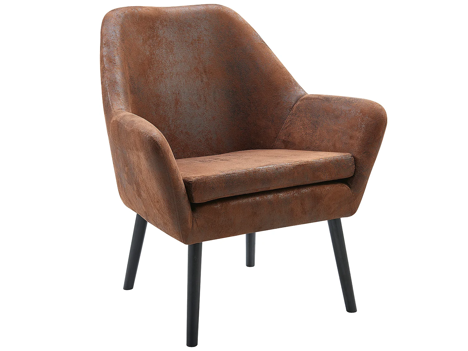 Teamson Home Divano Akzent-Stuhl Moderner Sessel in Braun mit Polsterung und Massivholzbeinen, Sitzgelegenheiten für Zuhause, Wohnzimmer, Schlafzimmer oder Lounge