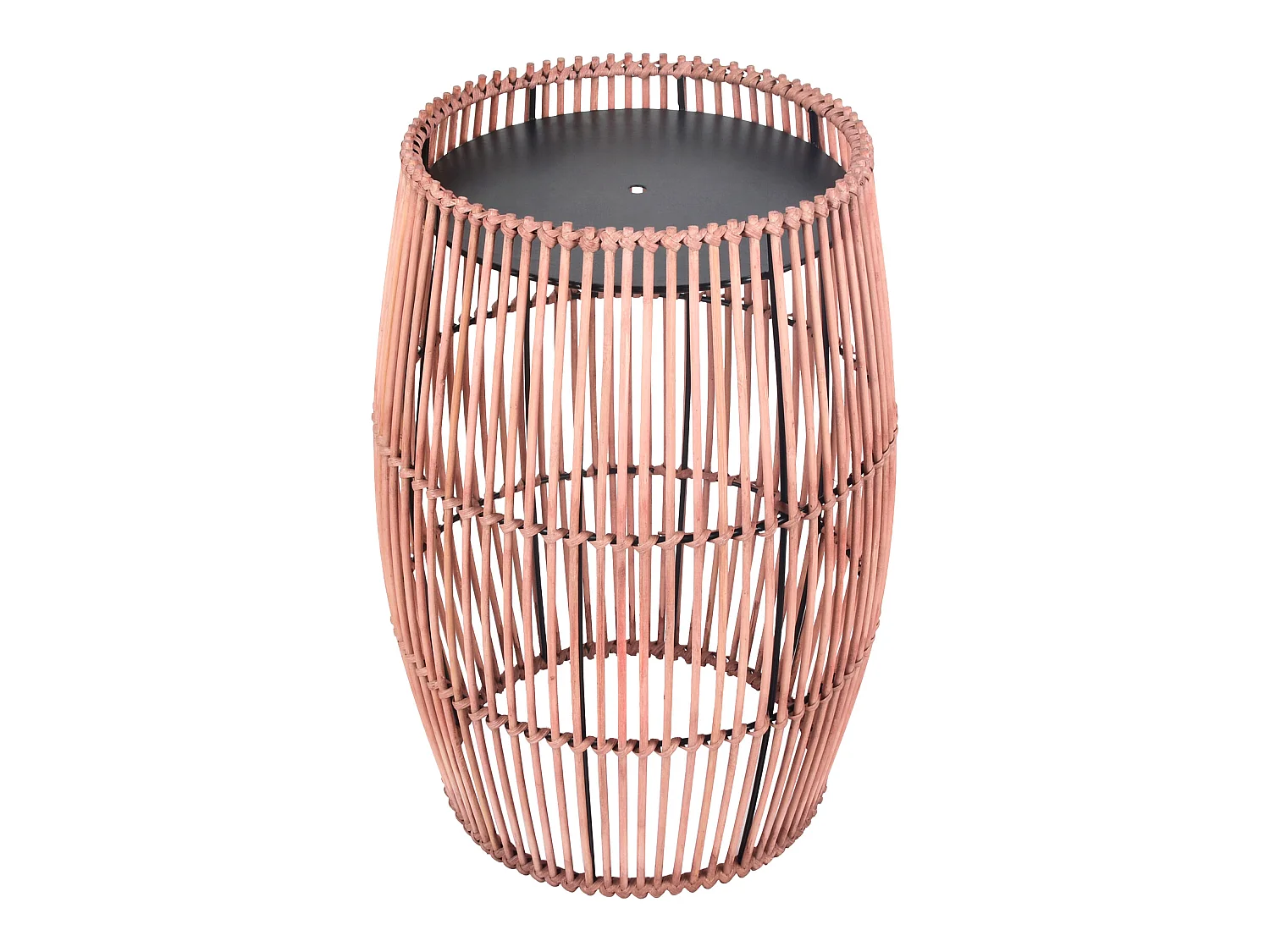 Table basse de jardin extérieur en bambou avec support en acier brun clair