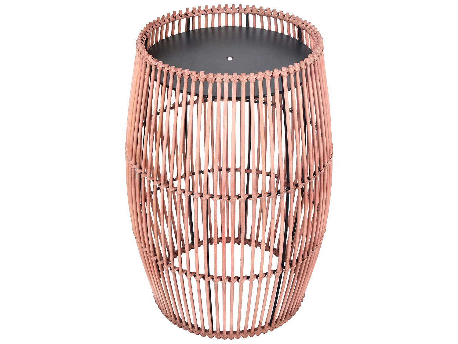 Table basse de jardin extérieur en bambou avec support en acier brun clair