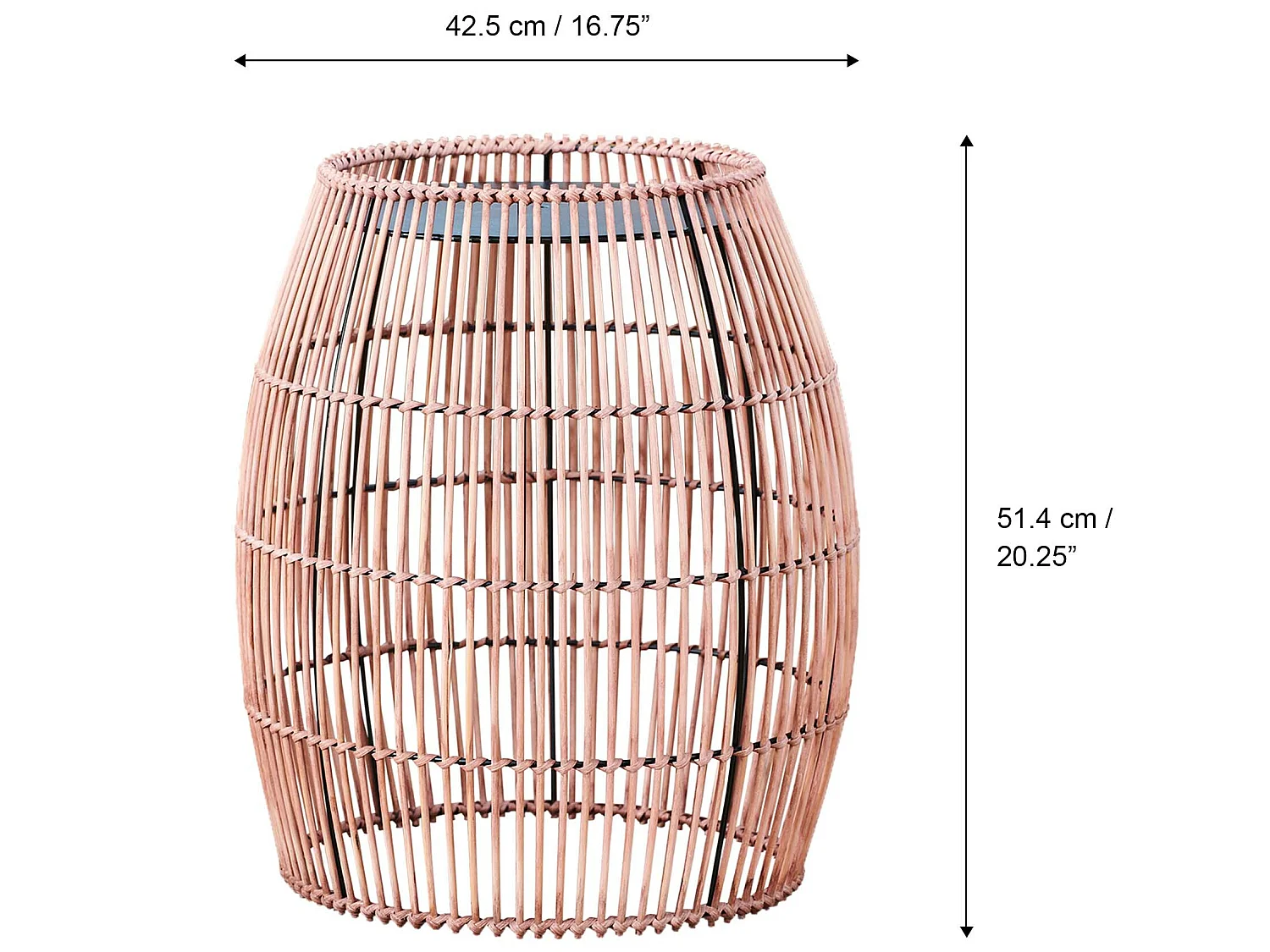 Table basse de jardin extérieur en bambou avec support en acier brun clair