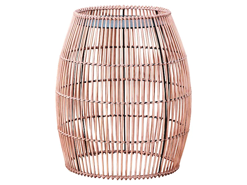 Teamson Home Muebles de Jardín para Exteriores, Grande, Redondo, para Patio, Mesa Auxiliar, Soporte para Plantas en Mimbre de Bambú