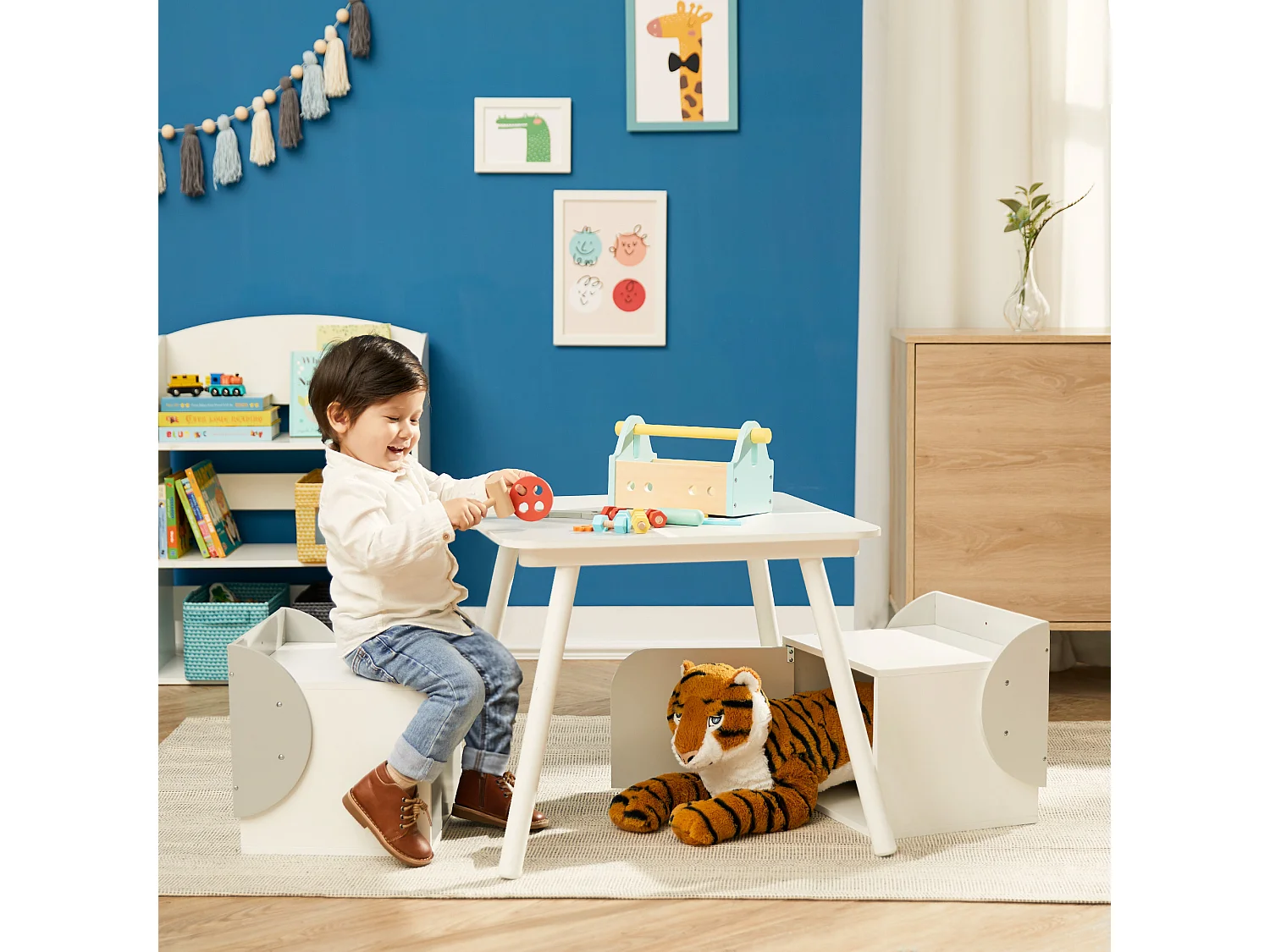 Teamson Kids Speelgoedkaptafel| 'Kate' Kaptafel/Ijdelheid Met Opbergruimte Roze/Wit TD-13295A