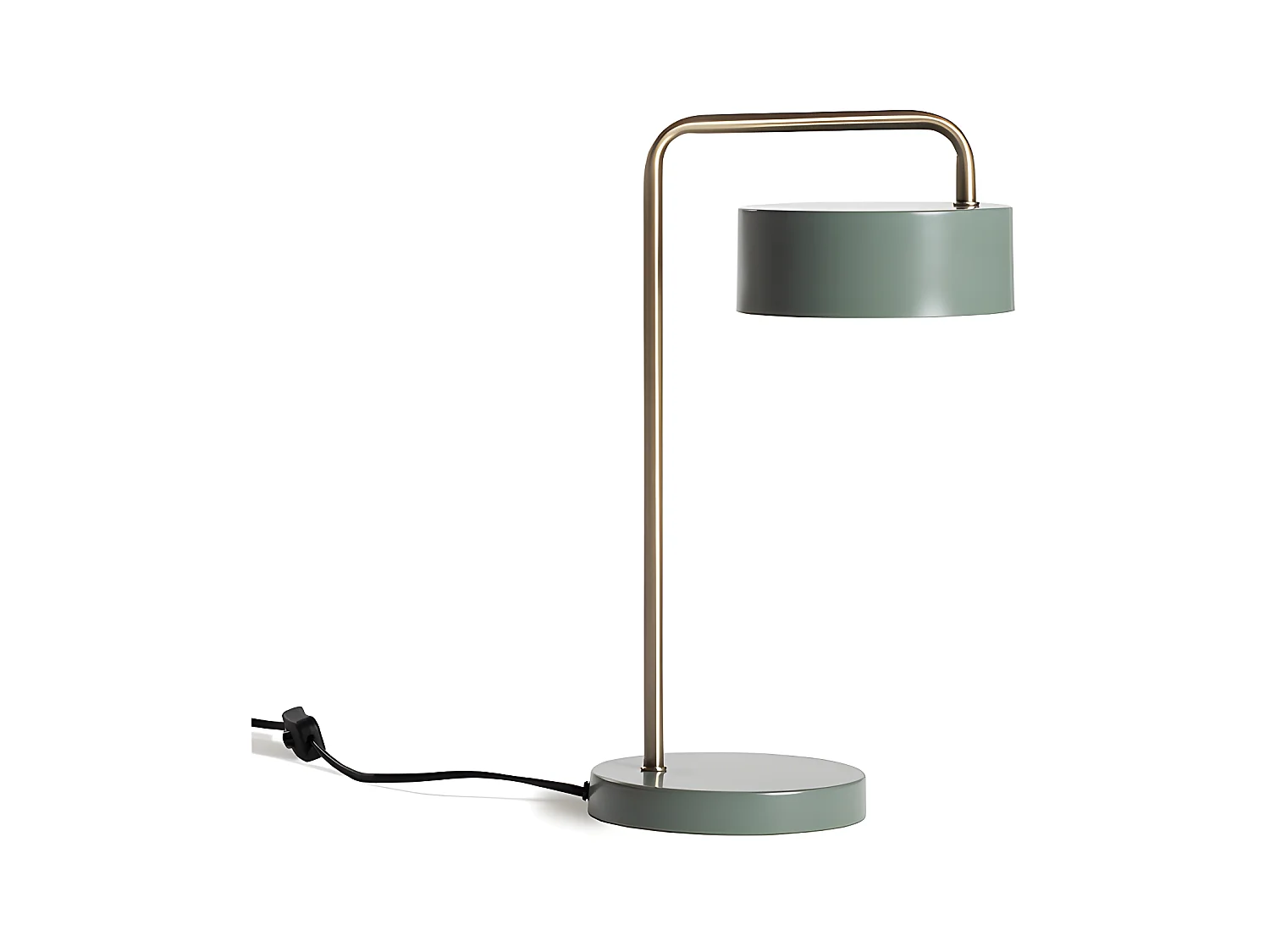 Lampe à poser style vintage - Métal - H. 40 cm - Vert et doré - OTILIE